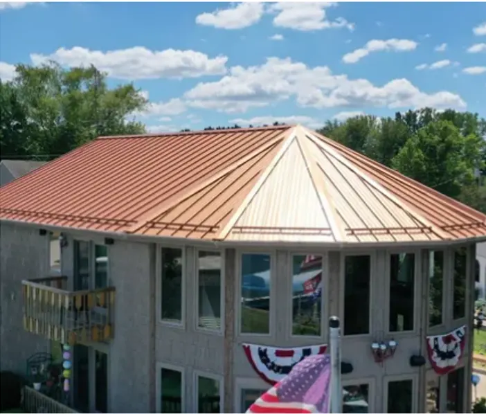 Storm damage documentation on a Morgan Woods commercial building